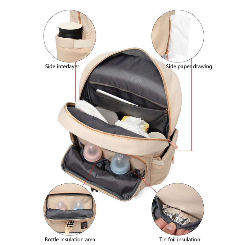 Mochila Impermeável LEQUEEN Baby Diaper Bag Infinity